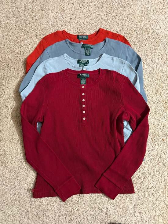 Lauren Ralph Lauren Tops - Lot of 4 Lauren Ralph Lauren Petite S Ribbed Henley Long Sleeve Tops